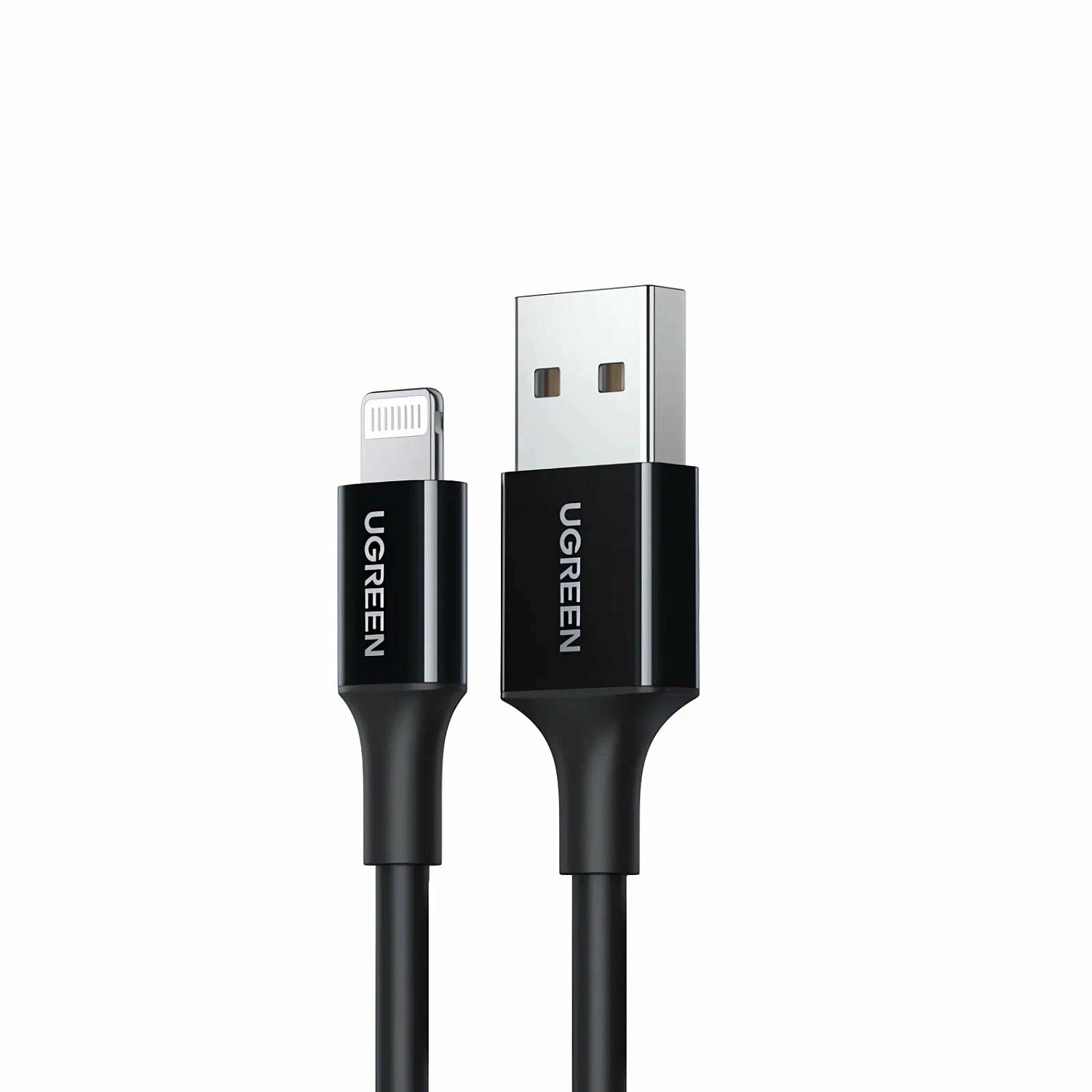 80822 Кабель UGREEN US155 USB-Lightning, MFI, 2,4A, силиконовый, Цвет: черный, 1М